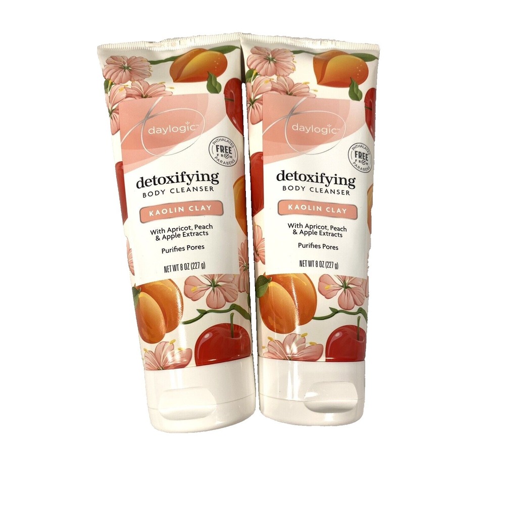 2 day logic detoxifying body cleanser kaolin clay 8 oz each apricot peach apple